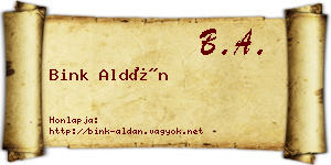 Bink Aldán névjegykártya